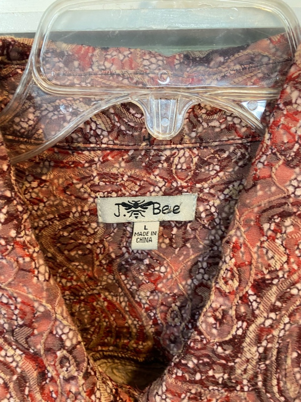 J BEE Vintage Women's size Large Rust/Tan Textured Button-Front Jacket - Picture 7 of 7